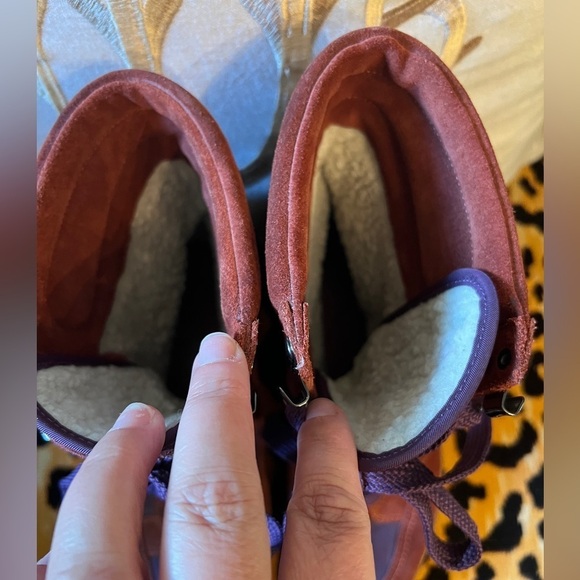 MARC BY MARC JACOBS Lace Up Boots Suede Boots Purple and Orangish Brown Goretex - Picture 9 of 12